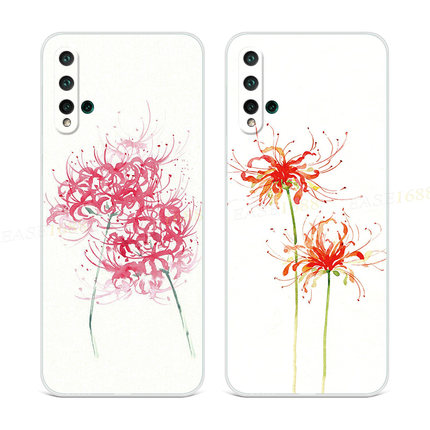 中国风水彩花卉适用于华为nova5pro手机壳6 se小清新2s/3e/i/4女z