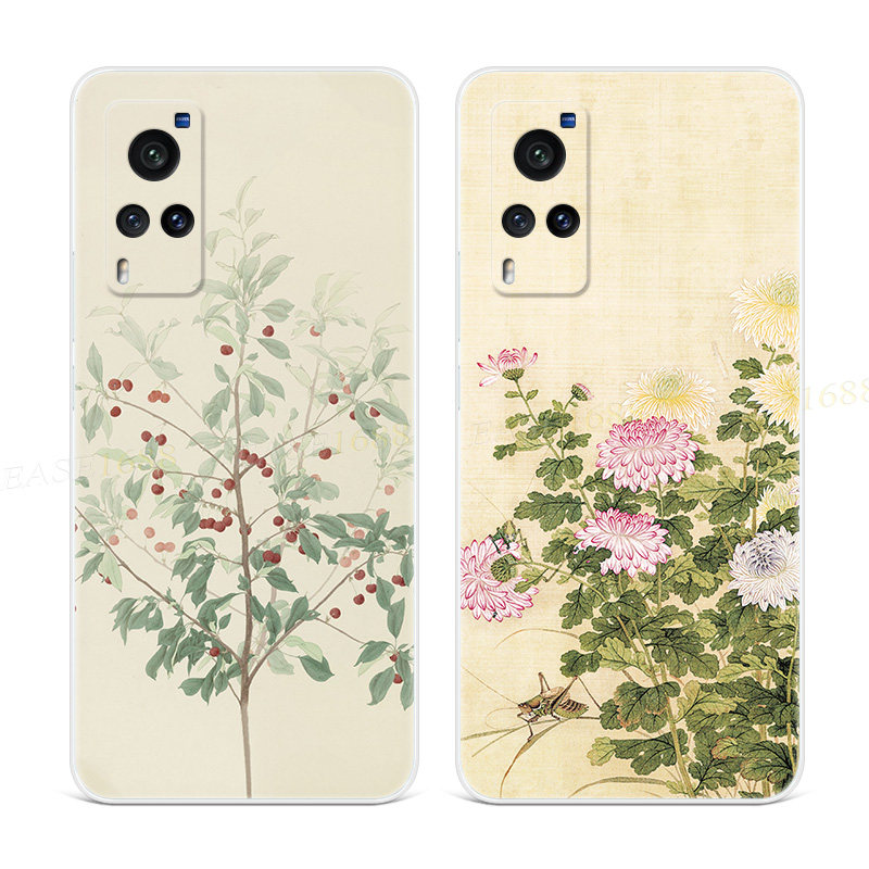 古风红豆适用vivo x60手机壳x50x27pro文艺菊花3女款nex复古+超薄