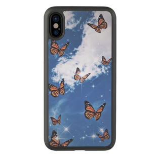 适用于7卡通xr可爱蝴蝶女生8plus手机壳iPhone13适用苹果14玻璃15