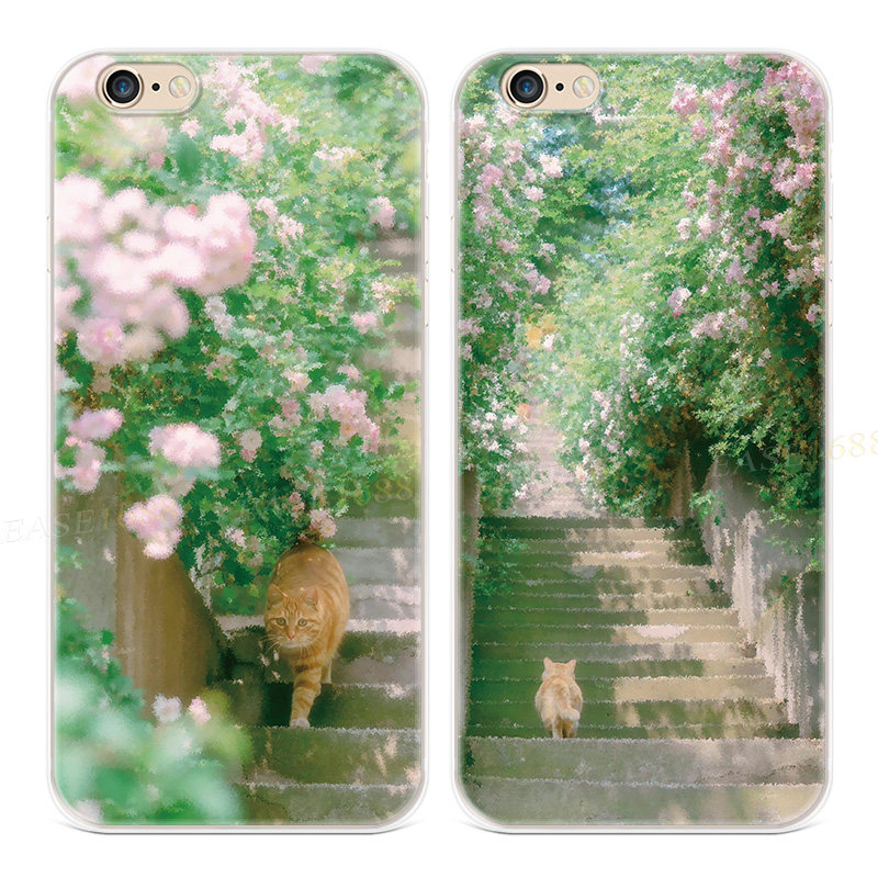 花径小猫咪适用iPhone8plu