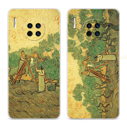 原创油画感适用华为mate60手机壳40pro+50文艺20x梵高10e9女款新8