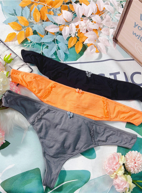 X149 新品棉舒适大码女生胖MM纯色丁字裤瑜伽健身运动T-BacK内裤