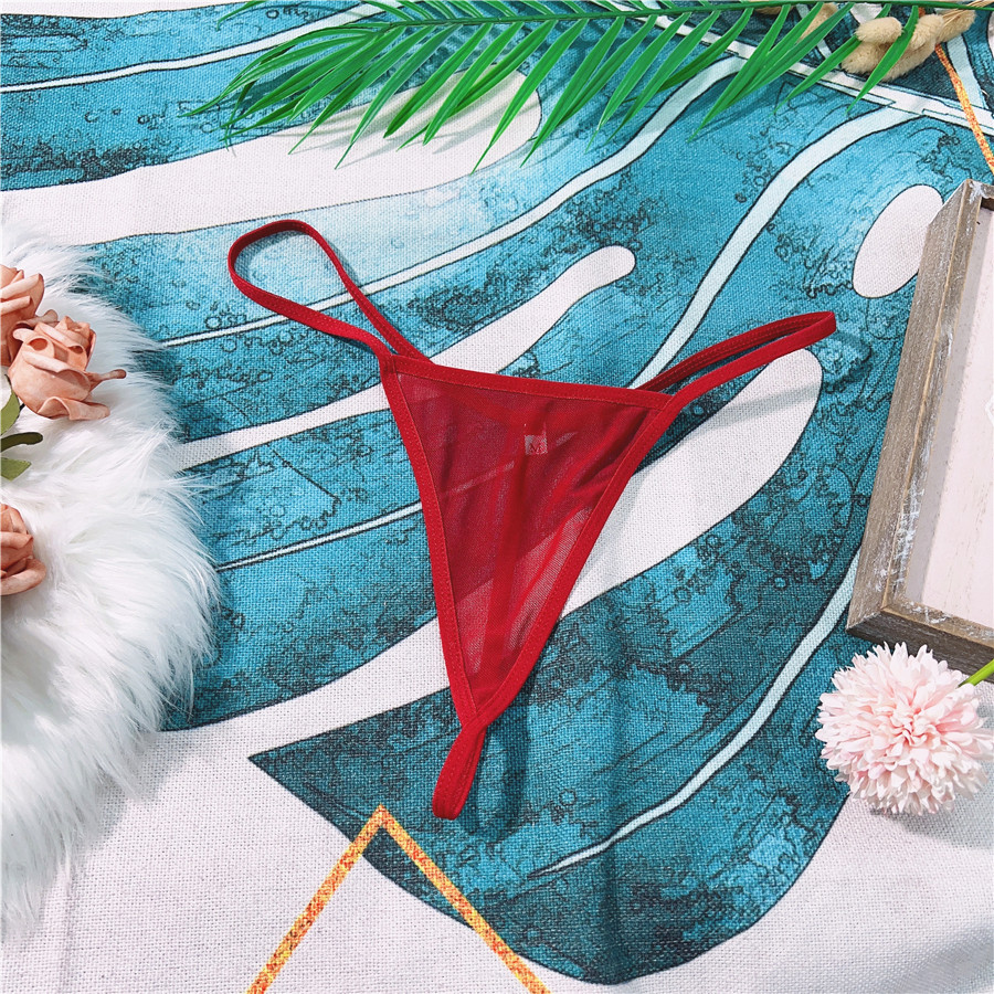 n808 新品细带网纱单层无内档性感半透诱惑女生丁字裤t-back短裤