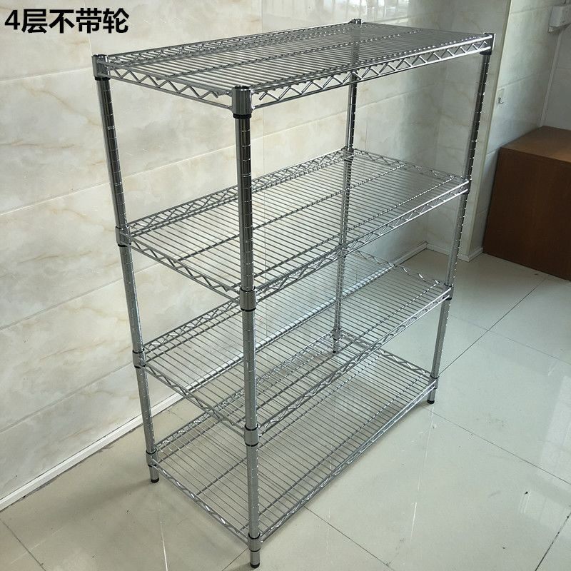 仓库镀铬线网货架带轮加厚移动置物架家用防静电物料架展示架子