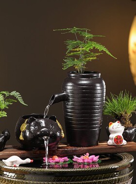 流水陶罐生态缸诸事顺利