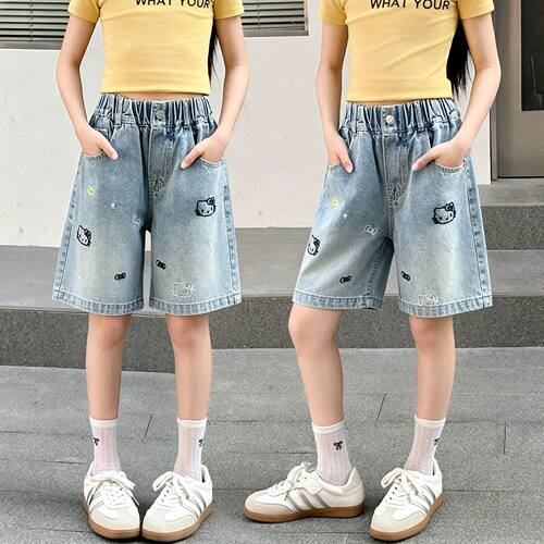 御贝佳女童牛仔五分裤夏季薄款