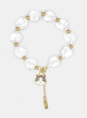 thisness喵星球纯银心形镀金手链