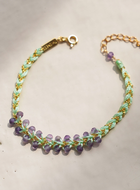 THISNESS紫水晶民族风编织手链