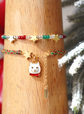 thisness圣诞礼物手链纯银星星