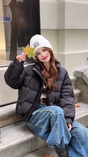 欧韩休闲时尚羽绒服2025冬立领长袖宽松百搭保暖小个子短外套女潮