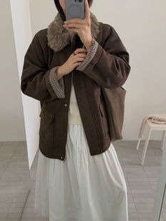 欧韩休闲时尚羽绒服2025冬翻领长袖宽松百搭保暖小个子短外套女潮