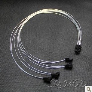 海盗船AX750/AX8506P转4组风扇小4P小3P50CM热销定制镀银线兼容