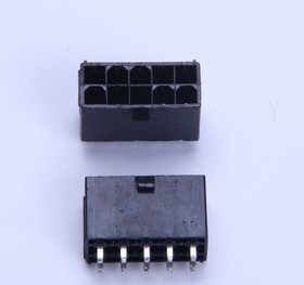 5557-2*5P双排黑色CPU10针焊座金属直针电脑电源接头
