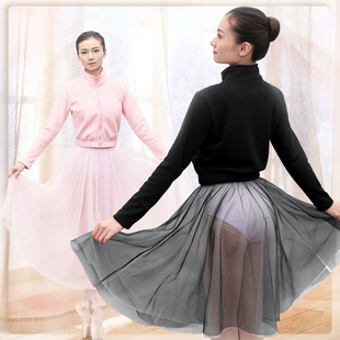 舞蹈热身外套老师上衣冬季成人女秋冬加绒舞蹈生黑色芭蕾舞练功服