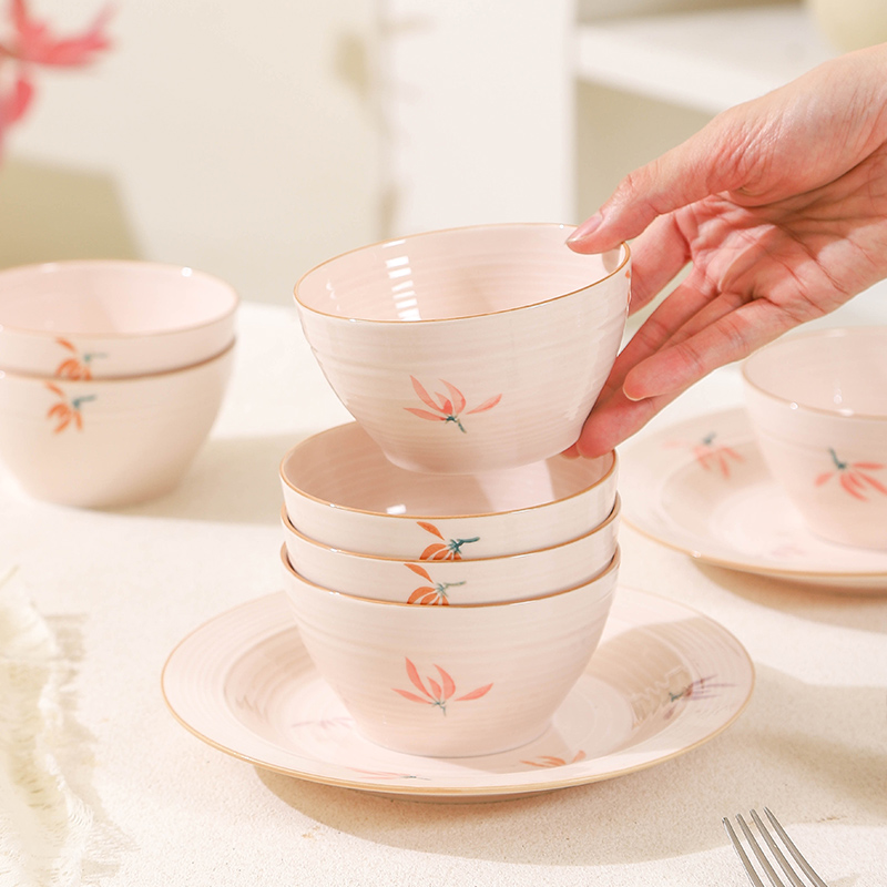 陶瓷米饭碗家用2025新款釉下彩小碗高颜值碗盘餐具个人专用小碗