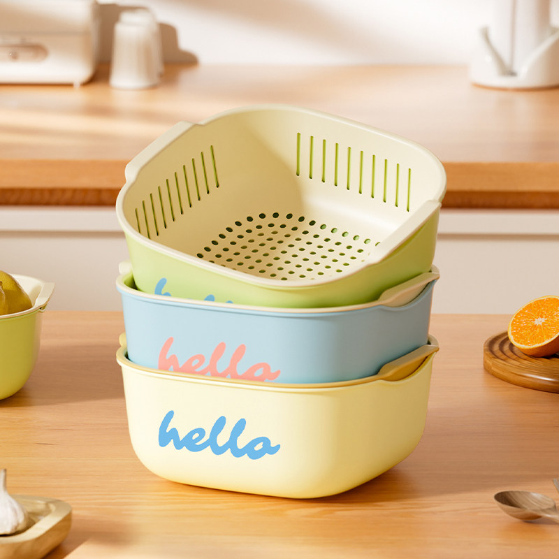 双层洗菜盆沥水篮厨房客厅洗水果盘简约家用塑料淘菜多功能菜篮子,餐饮具,洗菜盆/沥水篮/漏水筛,淘宝优惠券,粉丝福利购,淘宝优惠卷