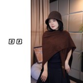 2025秋冬新款 含羊毛保暖三角围巾办公室韩版 女护颈外搭大号披肩