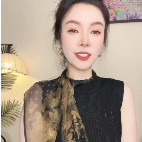 【黑金牡丹】170*26轻奢风新款复古风印花丝巾女士百搭气质风装饰