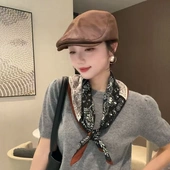 65方巾丝绒棉 新款 秋冬新精致百搭毛衣领叠穿腰间丝巾搭配衬衫