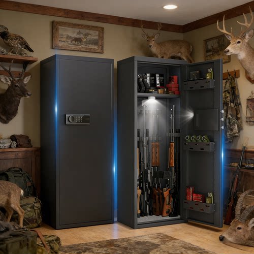 大空间外贸电子指纹密码长枪柜子