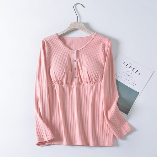 纯棉哺乳交叉上掀喂奶衣月子服