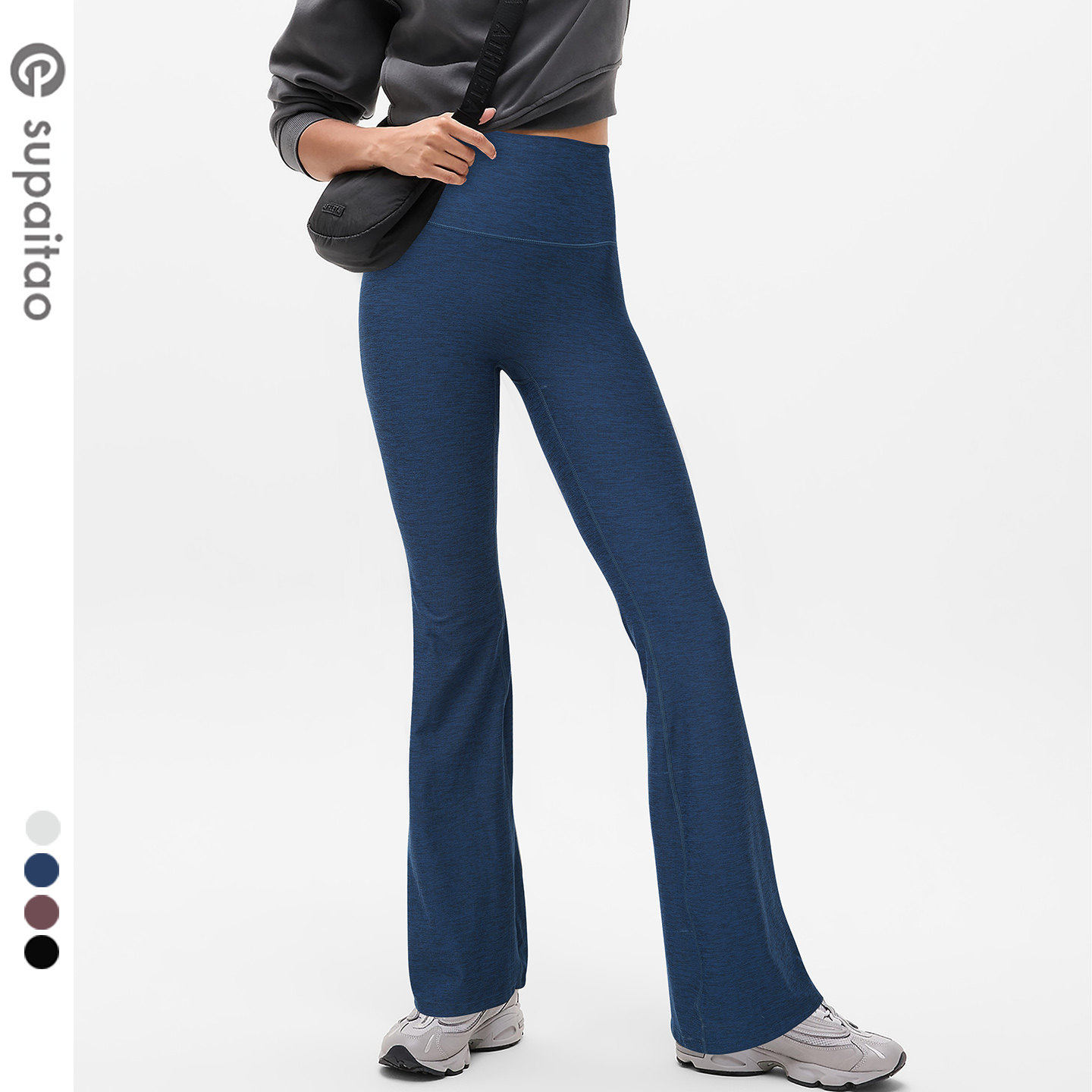 苏派淘高腰提臀瑜伽裤微喇叭健身裤防卷边运动裤跑步轻户外女秋冬