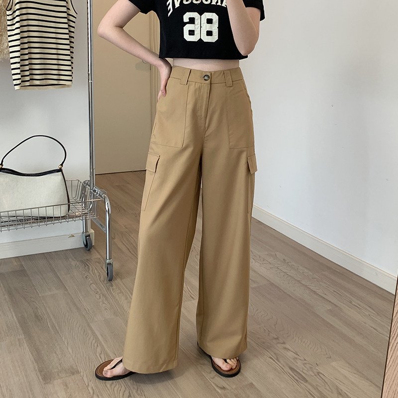 高腰甜酷休闲直筒工装裤