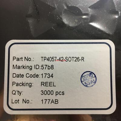 全新原装正品 TP4057 SOT23-6 丝印57 充电电源管理芯片 10个起拍