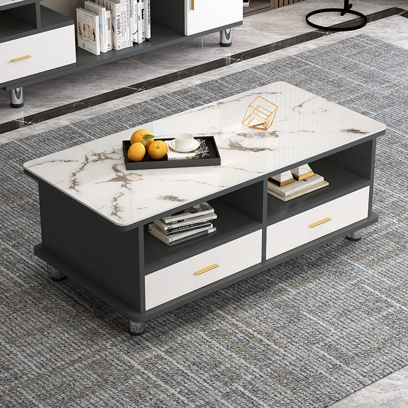 电视柜茶几组合现代简约客厅家用小户型轻奢简易玻璃多功能北欧风