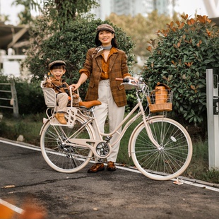 自行车带小孩母子车亲子款 带娃可载小孩单车载娃接送孩子遛娃