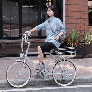 纽斯加成人女款 女士自行车青少年复古变速单车学生通勤自由畅想