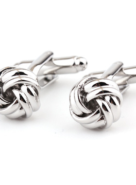夏季新款金属麻花造型男士法式衬衫纽扣袖扣袖钉 cufflinks 3025