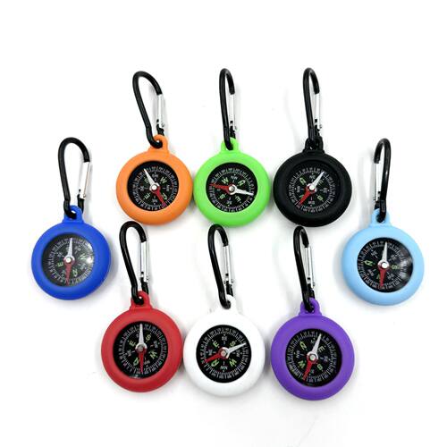 新品硅胶挂扣指南针登山扣挂钩快挂指北针户外使用可印促销品
