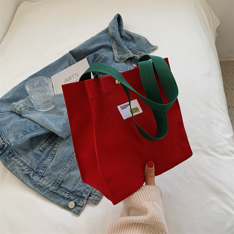 秋季拼接色帆布洋气女包包2025秋季新款时尚单肩包休闲潮流斜挎包