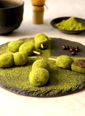 【好吃】日本京都岚山抹茶团子麻薯夹心红豆串伴手礼高级礼盒