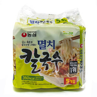韩国农心鱼味面五连包海鲜味宽面鳀鱼味手擀面490g 282 98gX5袋