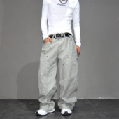 复古泼墨伐木工装 裤 男女中性风小个子长裤 美式 潮牌直筒阔腿休闲裤