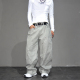 复古泼墨伐木工装 裤 男女中性风小个子长裤 美式 潮牌直筒阔腿休闲裤