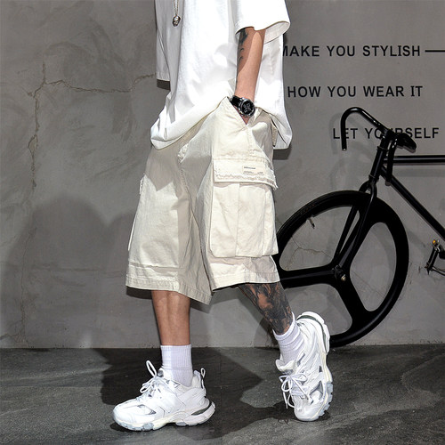 vibe潮牌日系大口袋工装休闲短裤