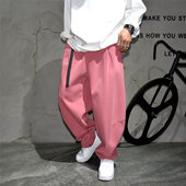 男直筒宽松抽绳百搭阔腿裤 休闲痞帅高端分手针织卫裤 子潮 美式 春季