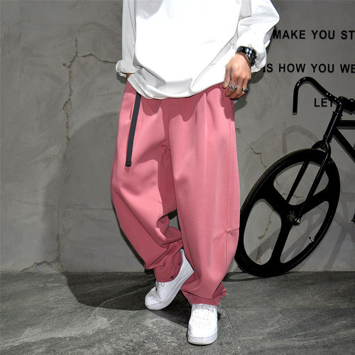 抽绳痞帅美式休闲针织卫裤宽松潮