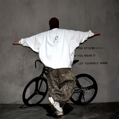 oversize蝙蝠袖重磅T阔版卫衣潮T