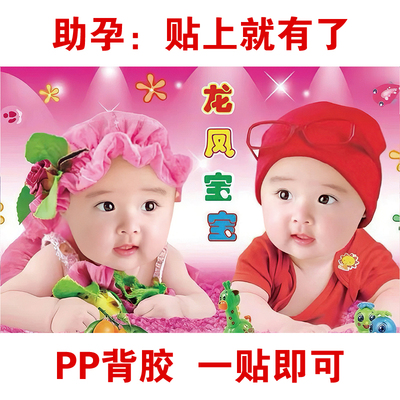 龙凤胎宝宝画报墙贴双胞婴儿年画