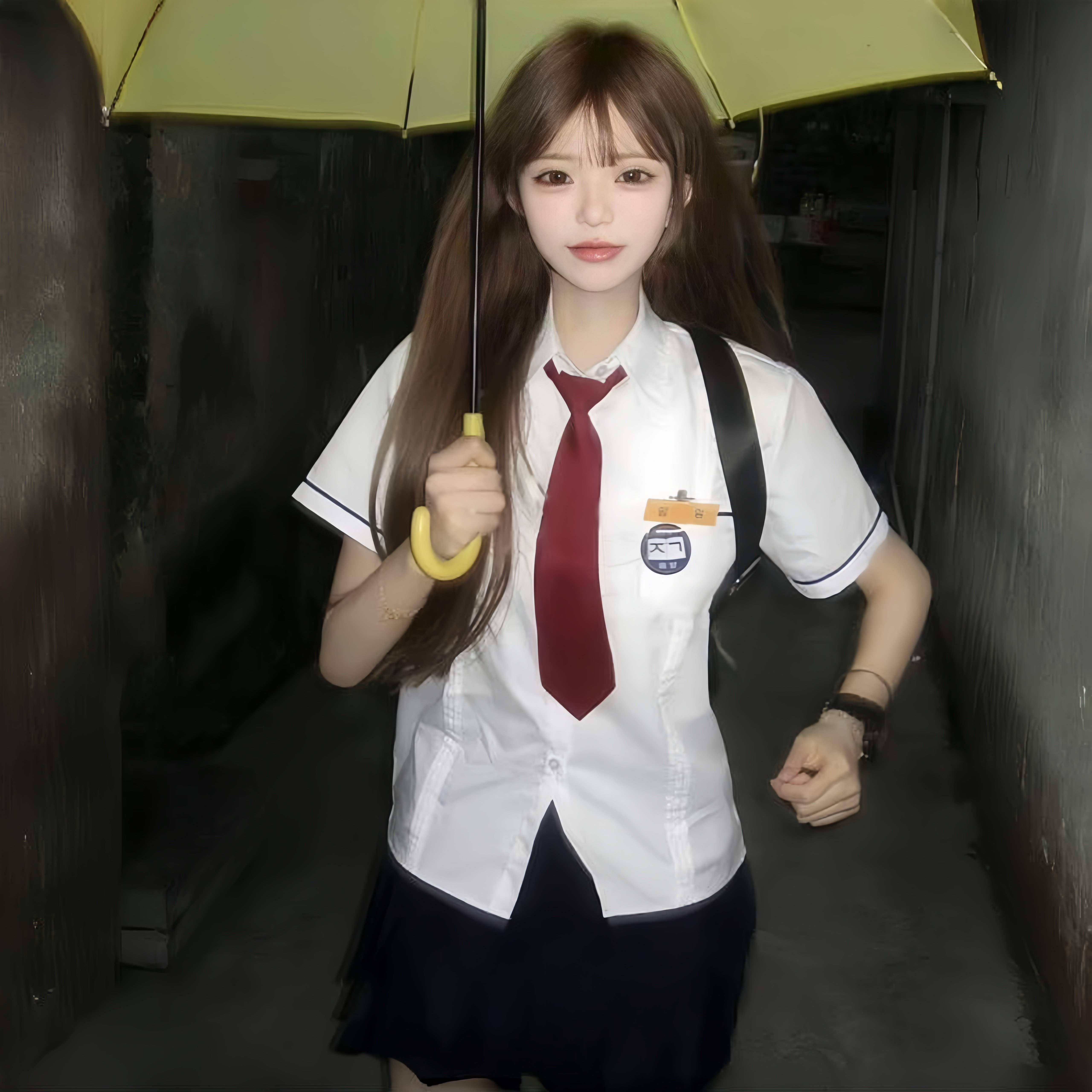 韩国校服背着善宰跑同款情侣装jk制服衬衫套装高中大学生毕业班服