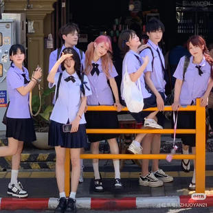 女jk制服学院风短裙套装 情侣校服娜诺衬衫 学生毕业班 泰式 泰国原版