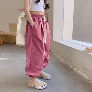 女童薄款长裤夏季嘻哈休闲防蚊裤中大童韩版洋气街舞宽松速干裤子