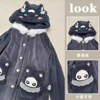 第五人格睡袍睡衣第五小伊塔守夜人睡袍连帽睡衣秋冬季加绒加厚