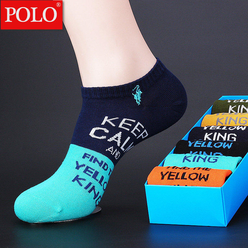 POLO男士袜子夏季薄款短袜低帮隐形运动男袜夏天低腰祙子潮牌船袜