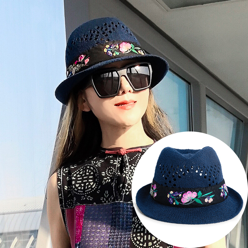 杨丽萍设计同款民族风卷边礼帽