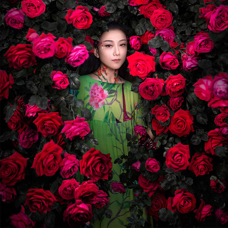 杨丽萍同款原创设计民族风印花100%桑蚕丝碎花夏季真丝连衣裙长裙